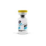 Single VIP peptide vial with branded label and yellow cap.